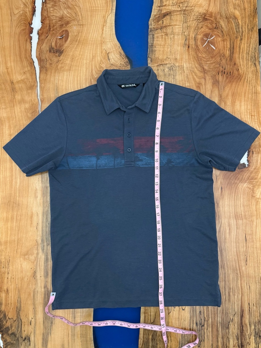 TravisMathew Golf Polo Shirt Mens Large Blue Performance Casual - Picture 3 of 10